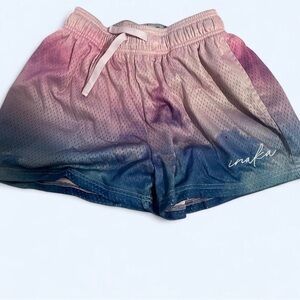 INAKA Power Pink Blue Tie Dye Mesh Shorts XL Athletic Training Shorts Pockets